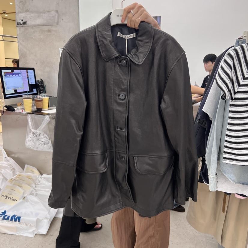BREATHE東大門㊣實拍女裝新品熱賣人氣職業休閑25秋夏真品皮衣BREATHE皮衣