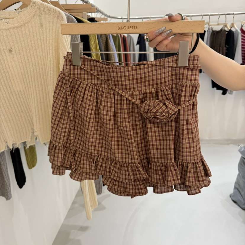 URBANSTORY/REMAKING東大門㊣直郵女裝新品熱賣裙褲含腰繩BAGUETTE-P裙褲