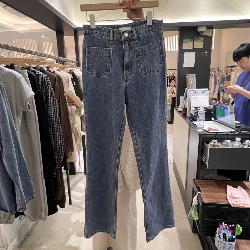 SELF SERVICE韓國直郵㊣女士新品推薦休閑熱賣人氣牛仔褲口袋SELF SERVICE牛仔褲