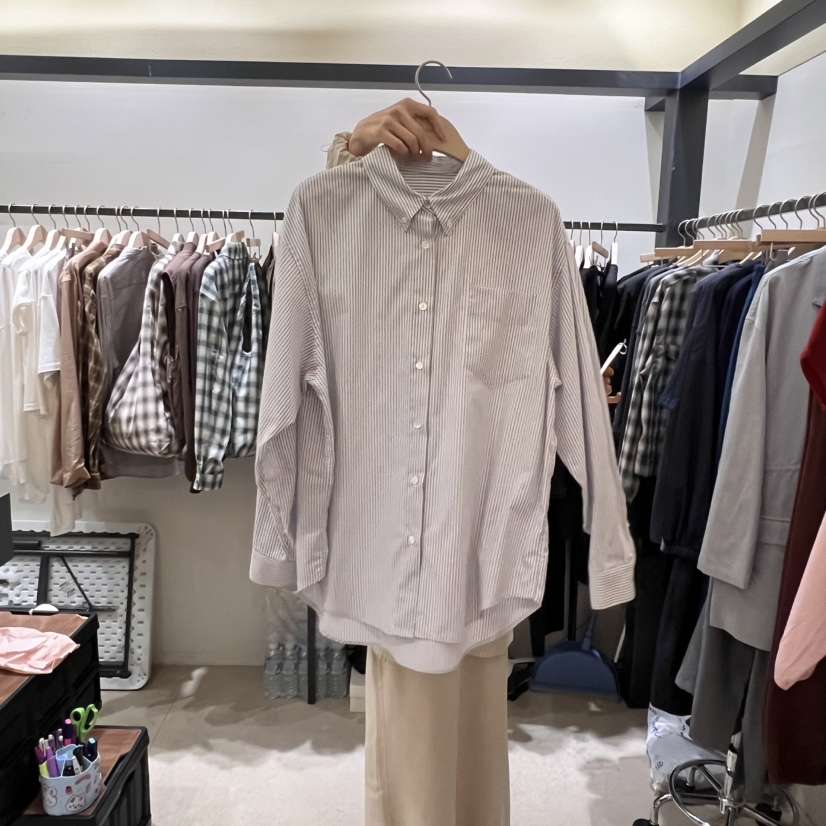 SELF SERVICE韓國代購㊣女士新款休閑推薦職業襯衫蕾絲衫口袋SELF SERVICE襯衫/蕾絲衫