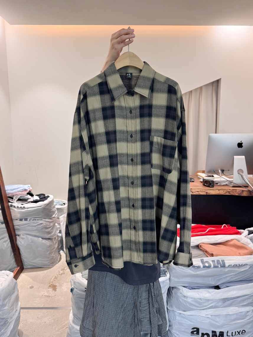 FRIC東大門㊣代購女士新品25秋冬職業時尚真品襯衫蕾絲衫格紋FRIC襯衫/蕾絲衫