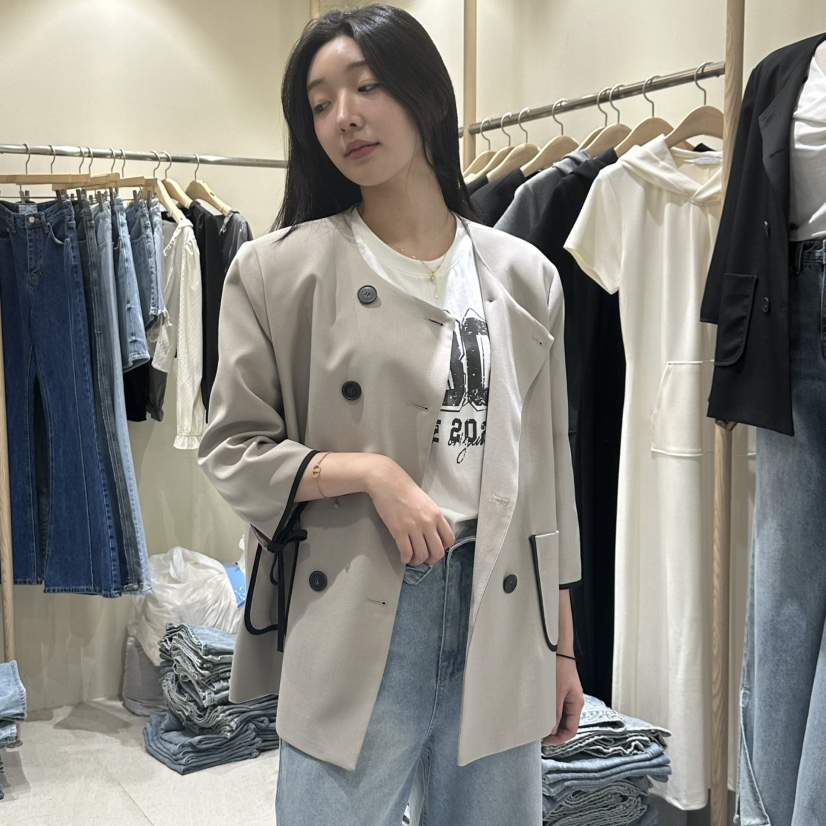 VINTAGE VIBE東大門㊣代購女裝新品時尚25秋冬休閑職業夾克VINTAGE VIBE夾克