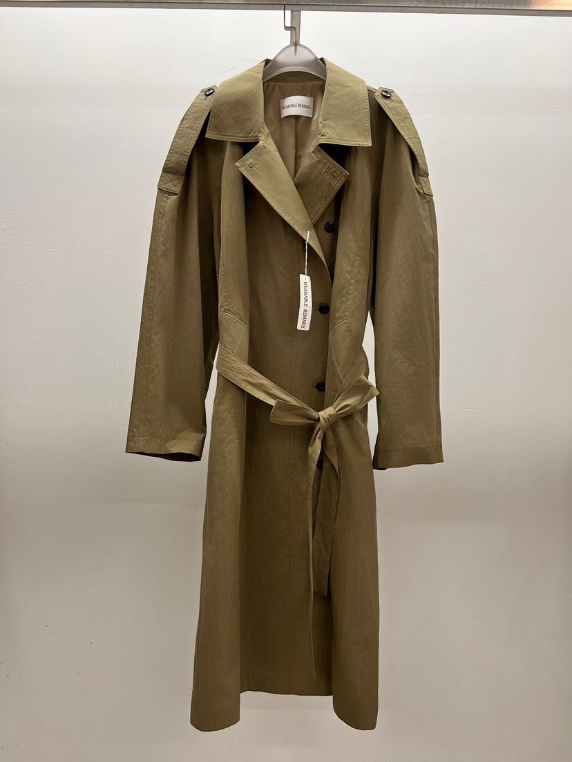 WEARABLE-L東大門㊣實拍女裝新品時尚熱賣人氣長款風衣含腰帶WEARABLE長款風衣