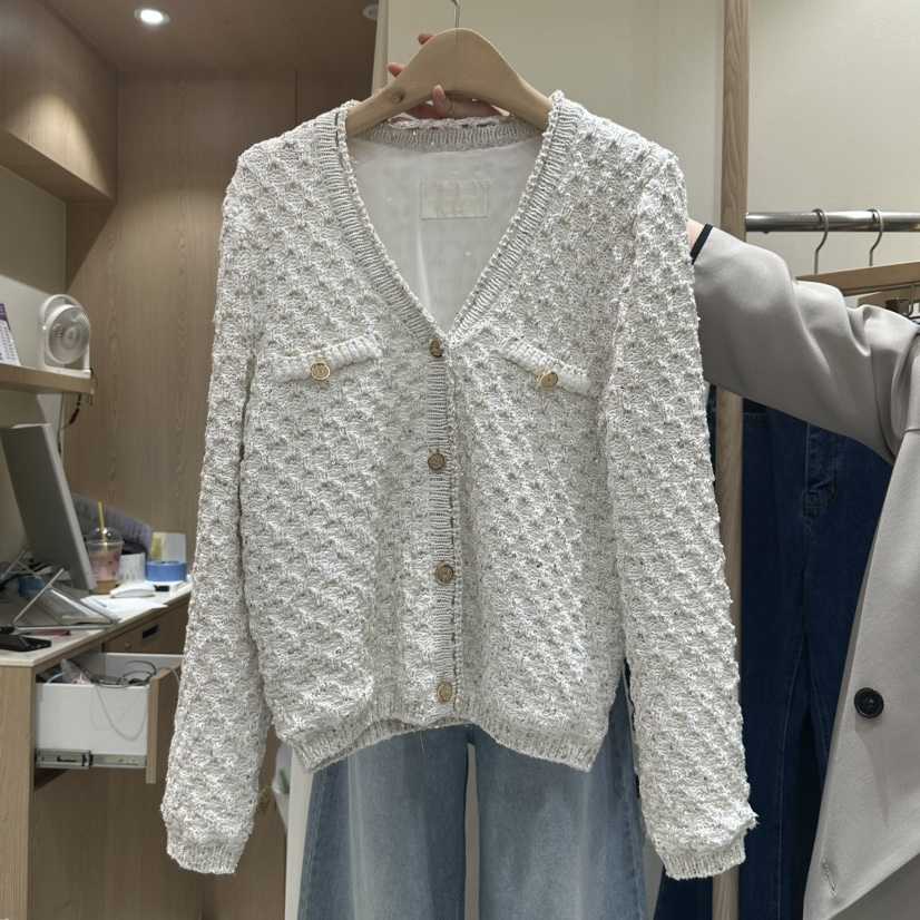 VINTAGE VIBE韓國代購㊣女士新品職業休閑25秋冬針織衫開衫VINTAGE VIBE針織衫