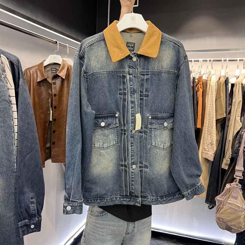 OUS/INCH-L東大門㊣直郵女裝新品熱賣職業25秋冬真品夾克絨OUS/INCH夾克
