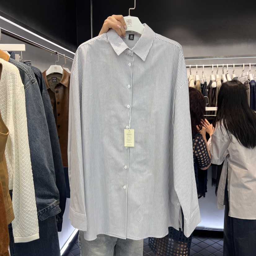 OUS/INCH-L東大門㊣實拍女裝新品時尚熱賣襯衫蕾絲衫紐扣OUS/INCH襯衫/蕾絲衫