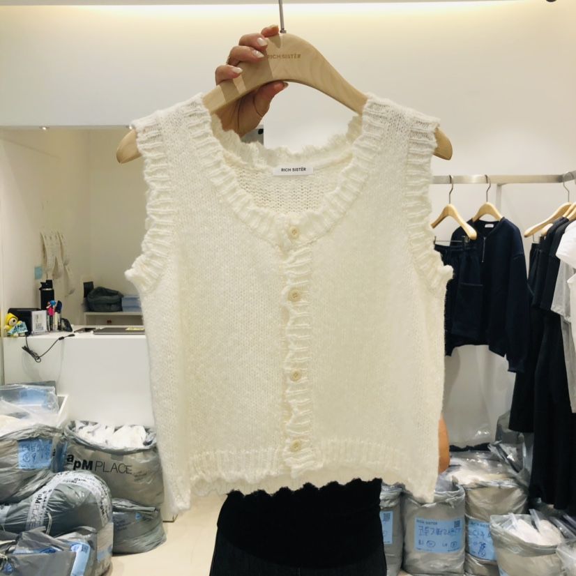 RICH SISTER韓國直郵㊣女裝新品休閑熱賣職業真品馬甲紐扣RICH SISTER馬甲