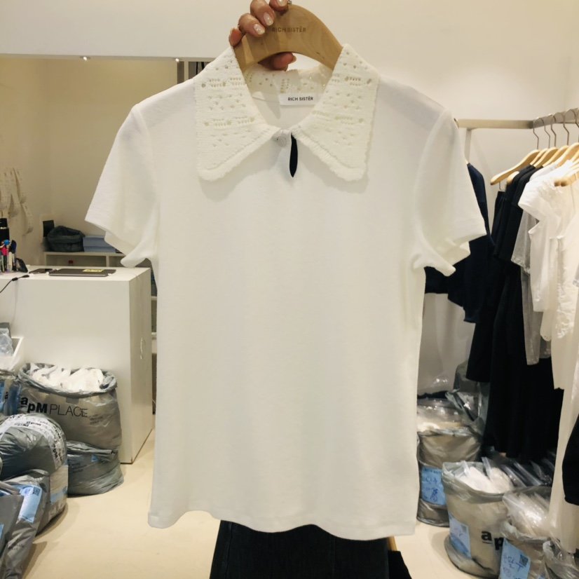 RICH SISTER東大門㊣直郵女士新品休閑真品職業時尚T恤刺繡RICH SISTERT恤