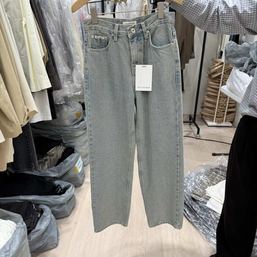 NOTTINGHAM東大門㊣實拍女裝新品推薦真品25秋冬牛仔褲柔軟NOTTINGHAM牛仔褲