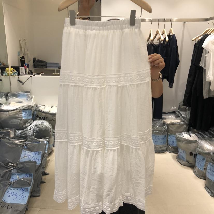 RICH SISTER韓國代購㊣女士新款時尚熱賣真品休閑長裙蕾絲RICH SISTER長裙