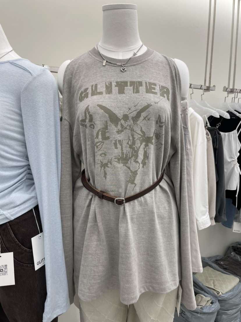 GLITTER東大門㊣實拍女士新款真品職業休閑長袖T恤不含腰帶GLITTER長袖T恤