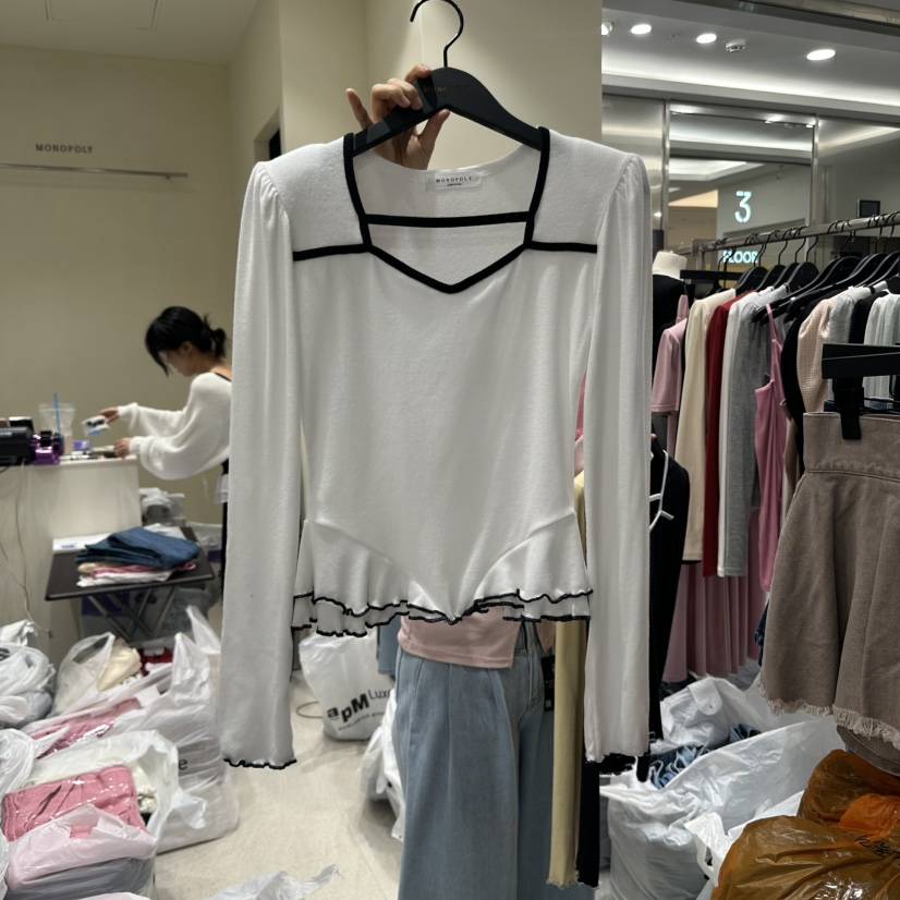 MONOPOLY韓國直郵㊣女裝新款25秋夏熱賣人氣時尚職業長袖T恤MONOPOLY長袖T恤
