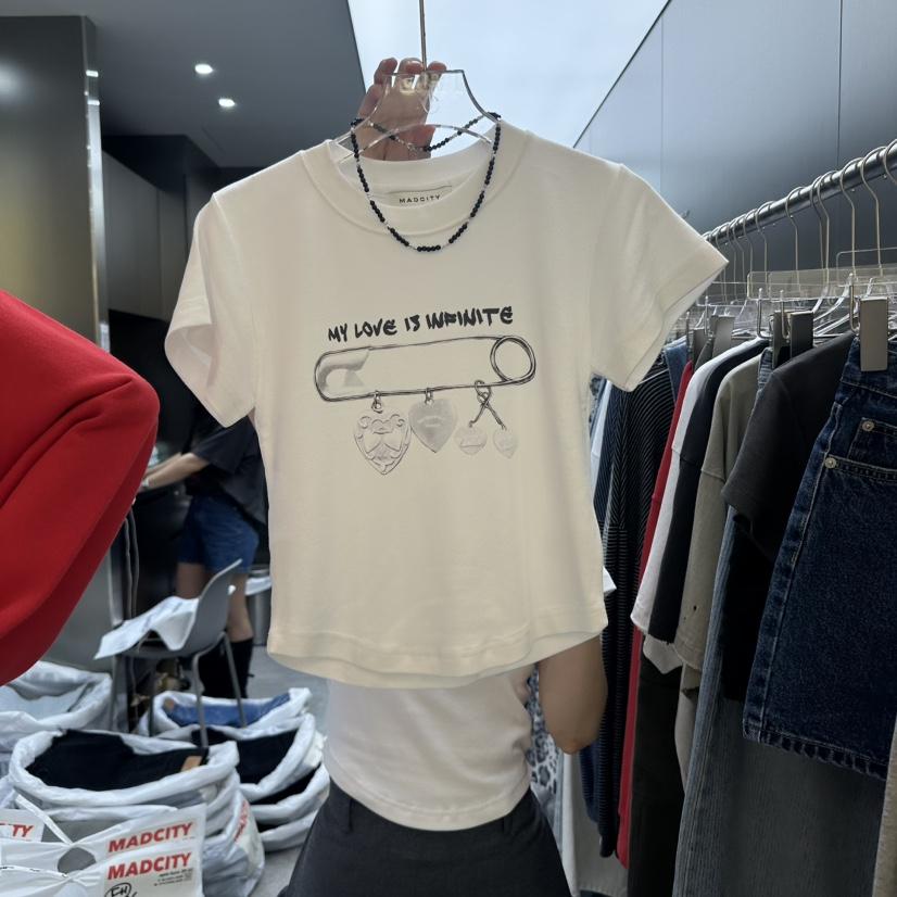 MADCITY東大門㊣實拍女士新品熱賣25春夏時尚真品T恤不含飾品MADCITYT恤
