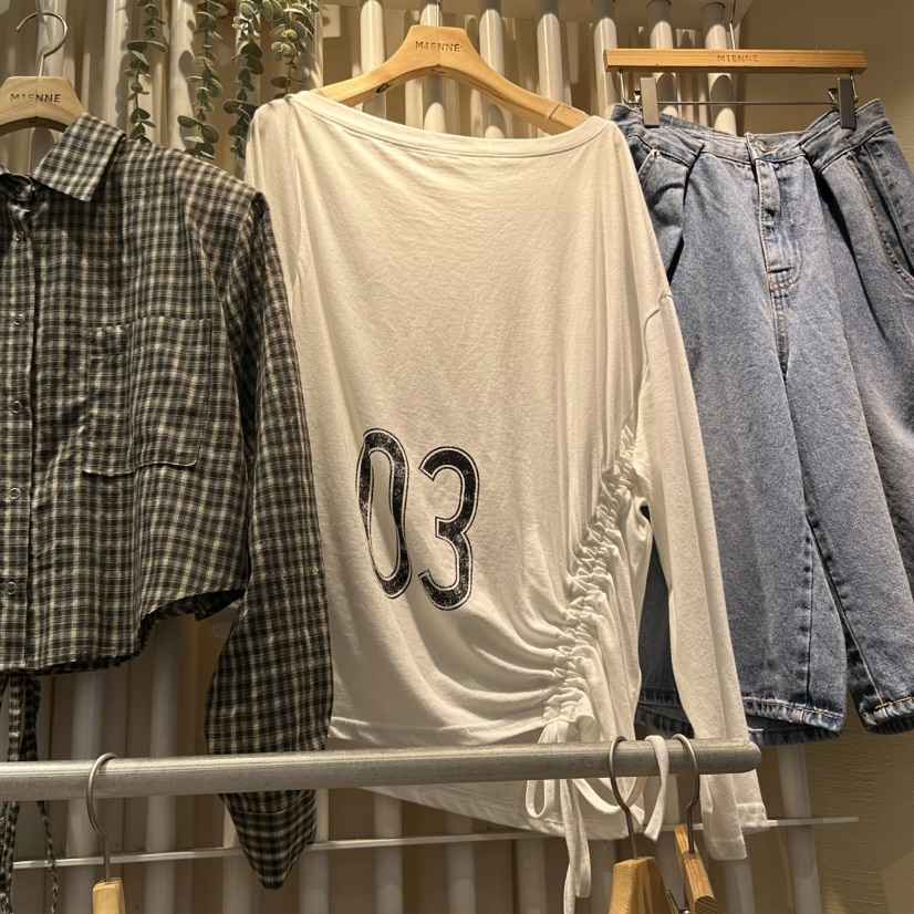 MIENNE韓國直郵㊣女裝新品25秋冬職業人氣真品時尚熱賣長袖T恤MIENNE長袖T恤
