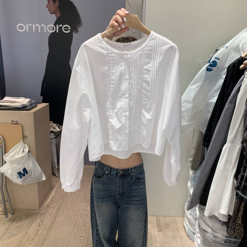 ORMORE東大門㊣代購女士新品休閑真品職業推薦人氣襯衫蕾絲衫ORMORE襯衫/蕾絲衫