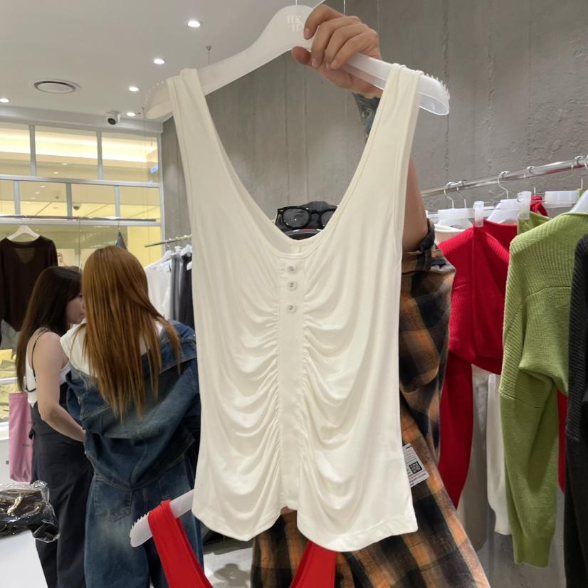 MIXXIN東大門㊣代購女士新品25秋夏真品職業熱賣吊帶背心紐扣MIXXIN吊帶/背心