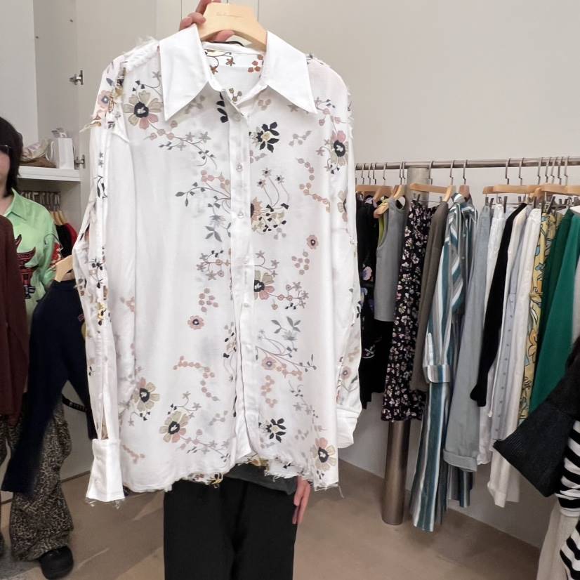 DOHWAJI韓國代購㊣女裝新款休閑人氣25秋夏職業襯衫蕾絲衫花朵DOHWAJI襯衫/蕾絲衫