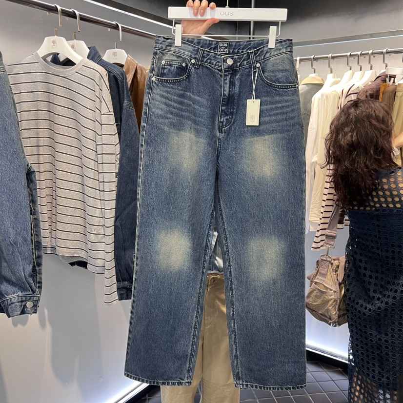 OUS/INCH-L東大門㊣代購女士新品推薦25秋夏休閑牛仔褲修身OUS/INCH牛仔褲