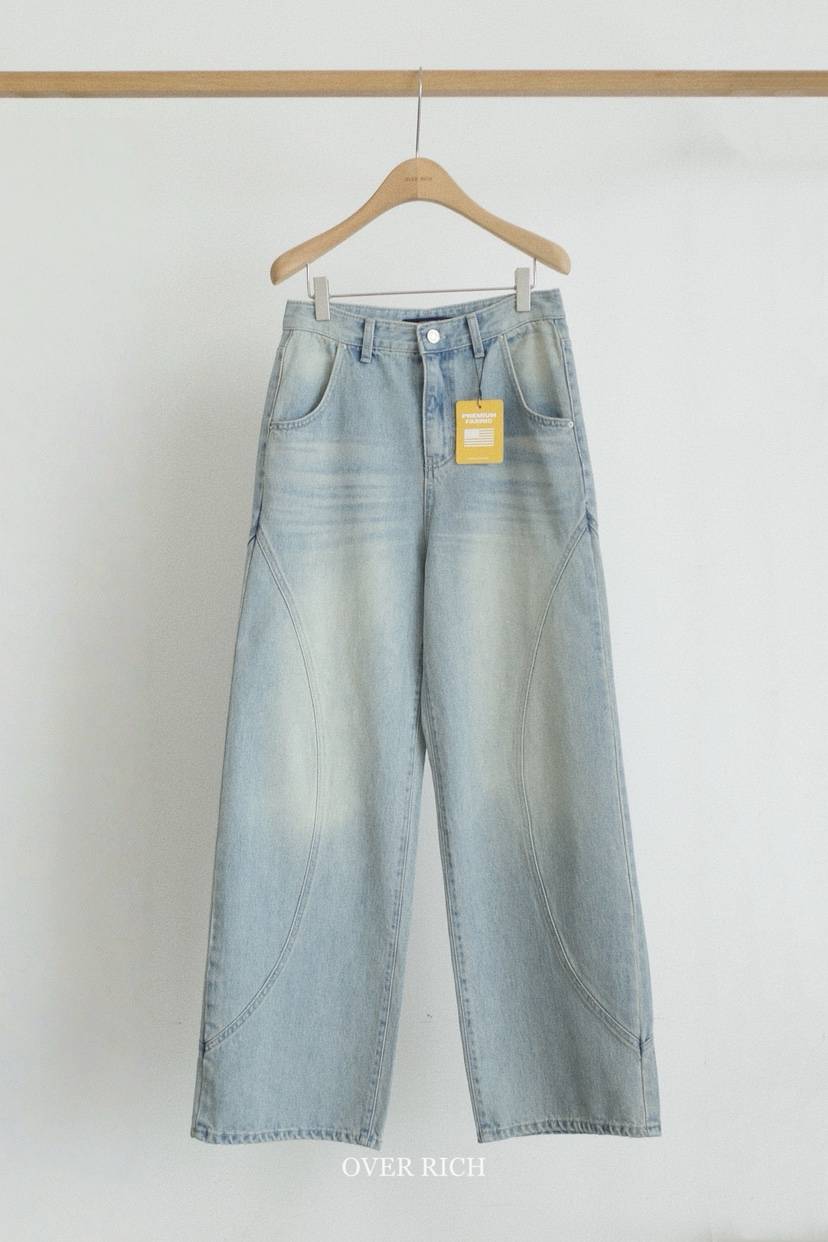OVER RICH韓國代購㊣女士新品25秋冬職業人氣推薦時尚牛仔褲OVER RICH牛仔褲