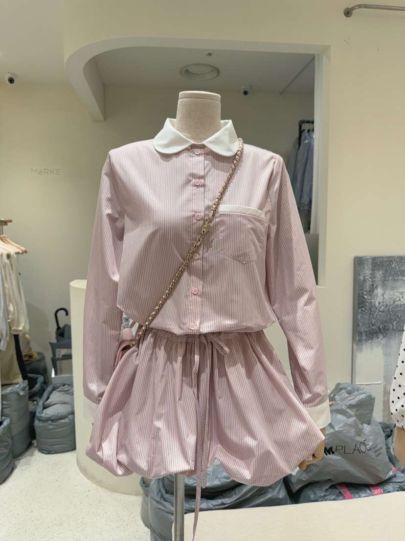 MARKE-P韓國直郵㊣女裝新品人氣25秋冬休閑時尚連衣裙條紋MARKE-P連衣裙
