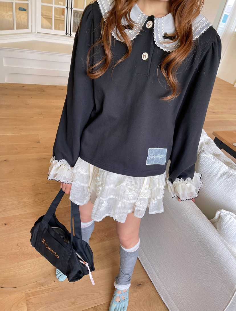 BOUTIQUE-L韓國代購㊣女裝新品25秋冬熱賣推薦真品人氣衛衣BOUTIQUE-L衛衣