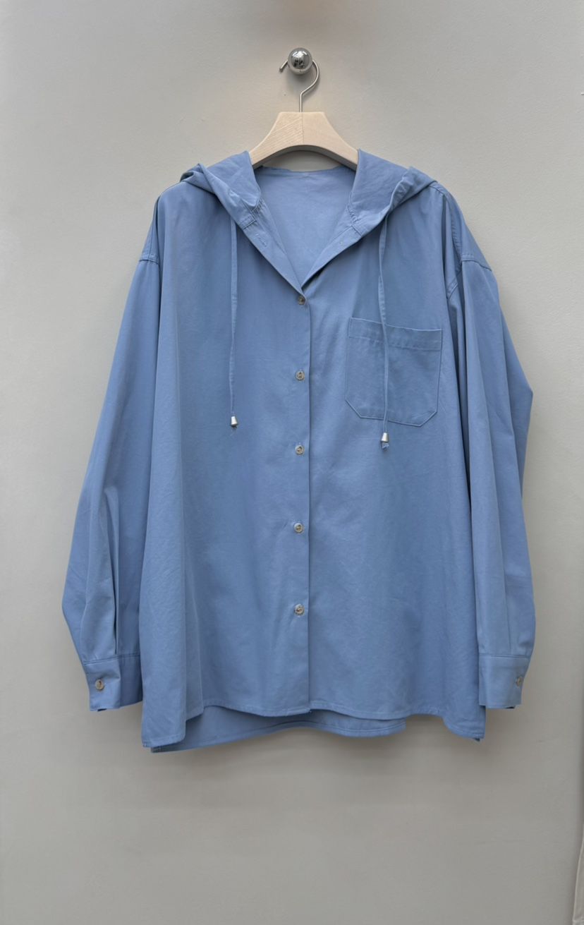 NOTHING東大門㊣代購女士新品人氣休閑職業25秋冬襯衫蕾絲衫連帽NOTHING襯衫/蕾絲衫