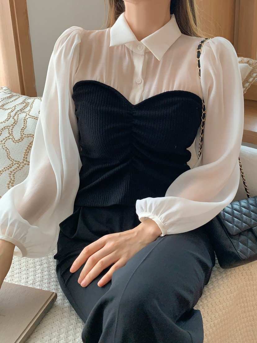 ZEST-제스트-T東大門㊣代購女士新款休閑25秋冬襯衫蕾絲衫ZEST-2件起訂襯衫/蕾絲衫