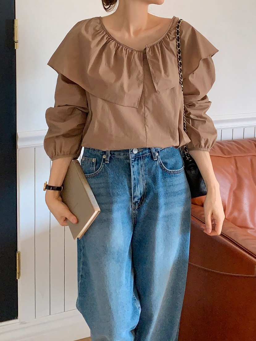 ZEST-제스트-T東大門㊣直郵女裝新品人氣25秋冬襯衫蕾絲衫寬松ZEST-2件起訂襯衫/蕾絲衫