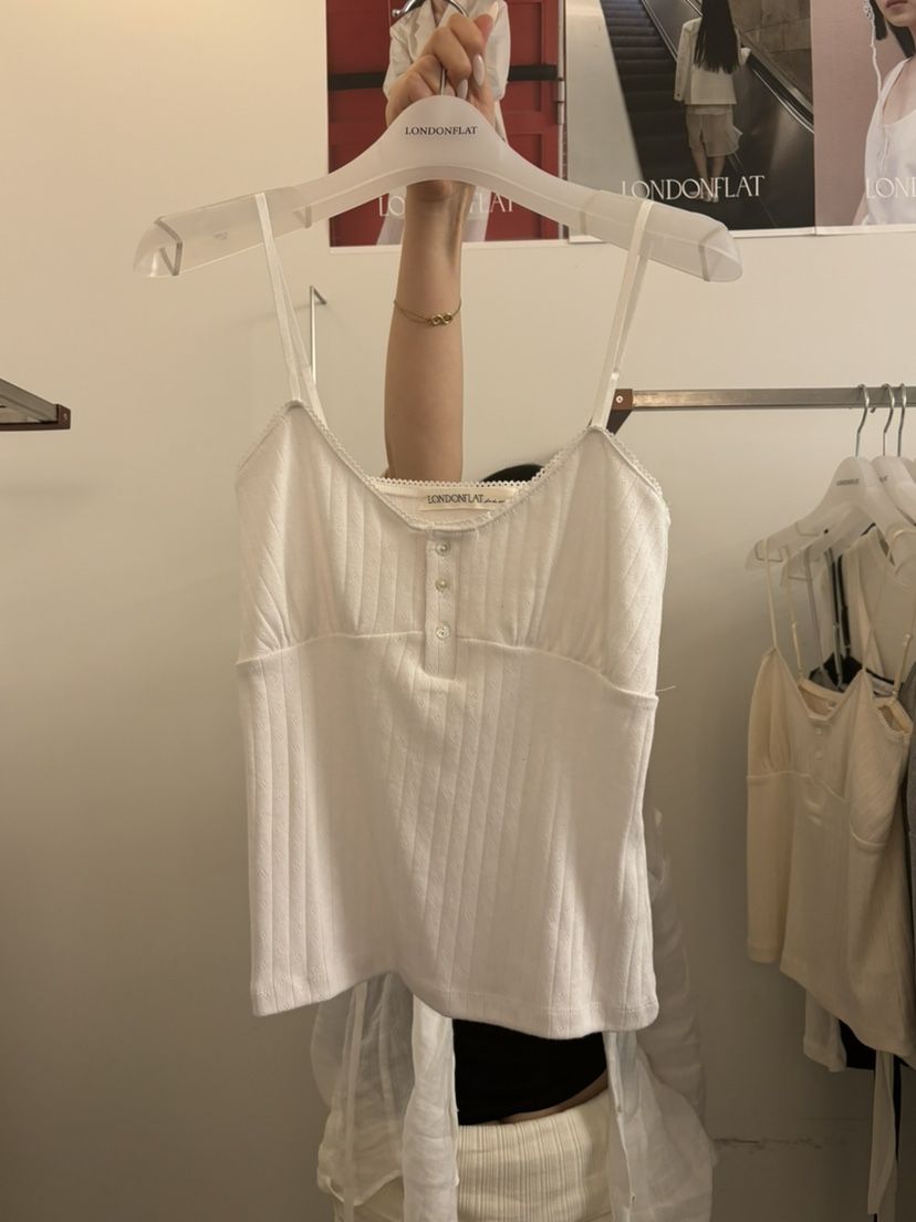 LONDON FLAT東大門㊣直郵女裝新品25秋冬休閑吊帶背心蕾絲LONDON FLAT吊帶/背心