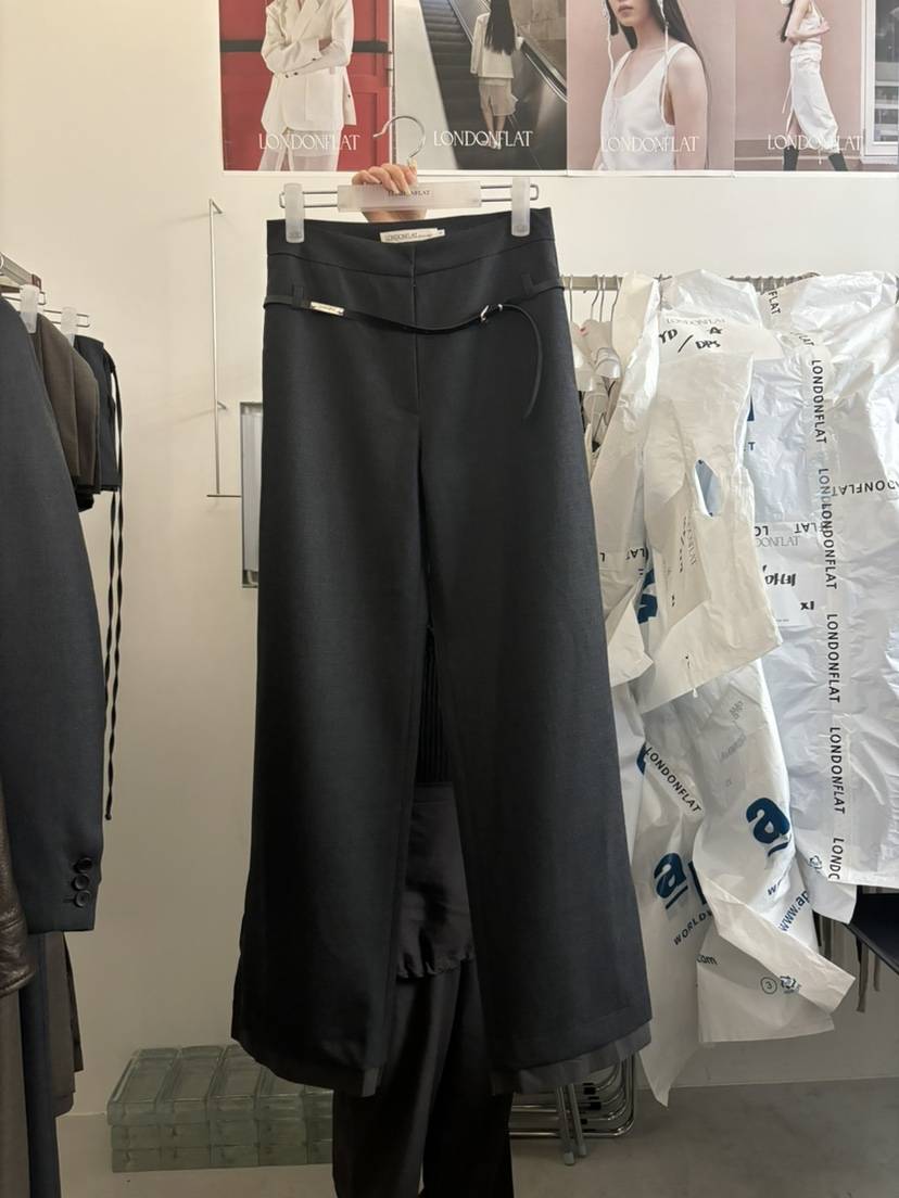 LONDON FLAT東大門㊣代購女士新品人氣正裝褲西褲不含腰帶羊毛LONDON FLAT正裝褲/西褲