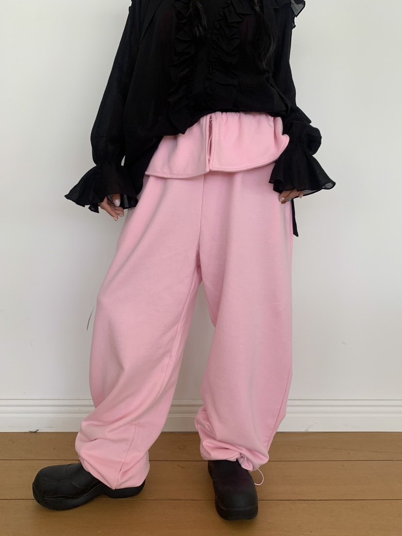 INTHEEND韓國代購㊣女裝新品25秋冬職業真品時尚休閑褲荷葉邊INTHEEND休閑褲