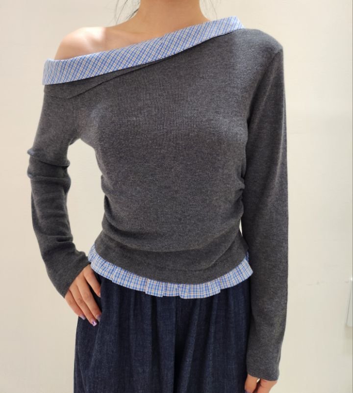 FEMME東大門㊣代購女士新款25秋冬休閑時尚推薦真品針織衫格紋FEMME針織衫