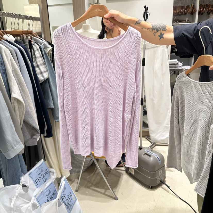MELO韓國代購㊣女裝新品職業人氣熱賣25秋冬休閑針織衫寬松MELO針織衫