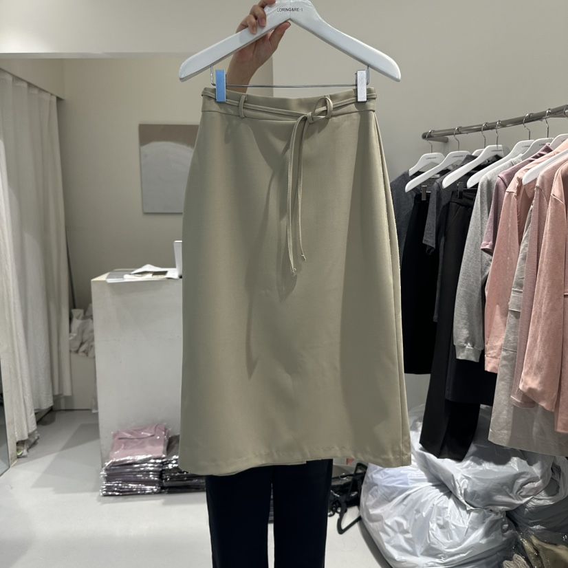 LORING RE I韓國直郵㊣女裝新品時尚真品25秋冬長裙含腰繩LORING RE-I/BARE長裙