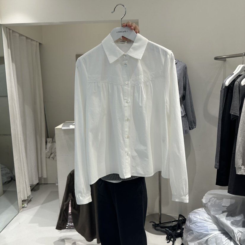 LORING RE I韓國代購㊣女士新品休閑推薦真品25秋冬襯衫蕾絲衫LORING RE-I/BARE襯衫/蕾絲衫