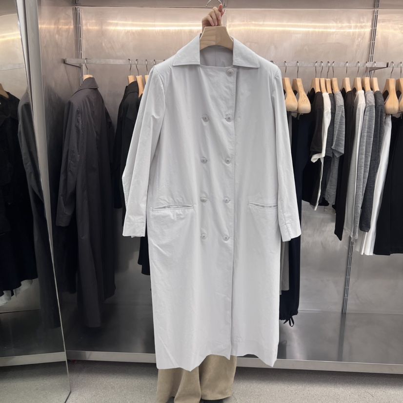 ESSENCE韓國直郵㊣女士新品熱賣時尚25秋冬人氣休閑長款風衣ESSENCE長款風衣