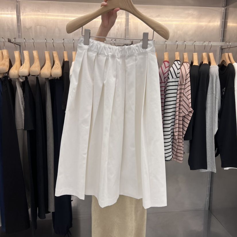 ESSENCE東大門㊣代購女裝新品25秋冬時尚半身裙中短裙棉質褶皺ESSENCE半身裙/中短裙