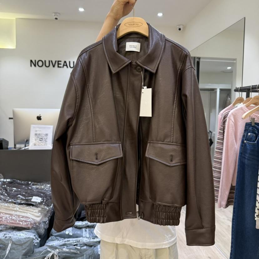 NOUVEAU東大門㊣實拍女士新品時尚人氣推薦職業25秋冬皮衣皮革NOUVEAU皮衣