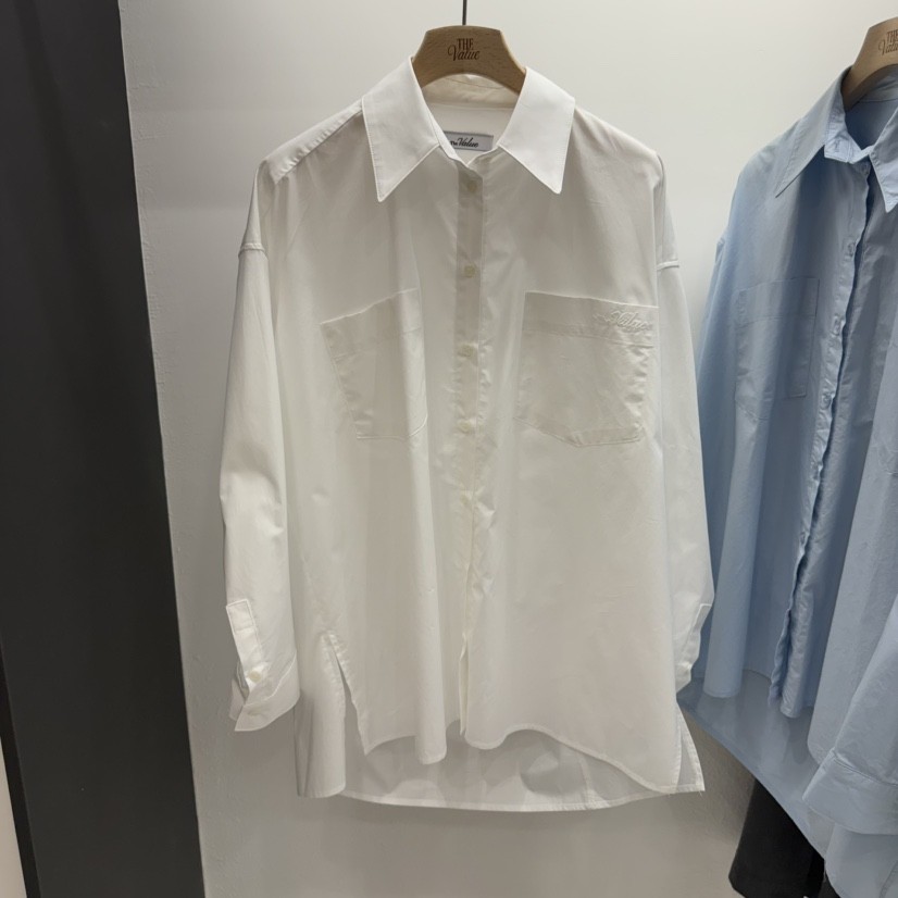 THE VALUE韓國代購㊣女裝新品25秋冬推薦襯衫蕾絲衫口袋棉質THE VALUE襯衫/蕾絲衫