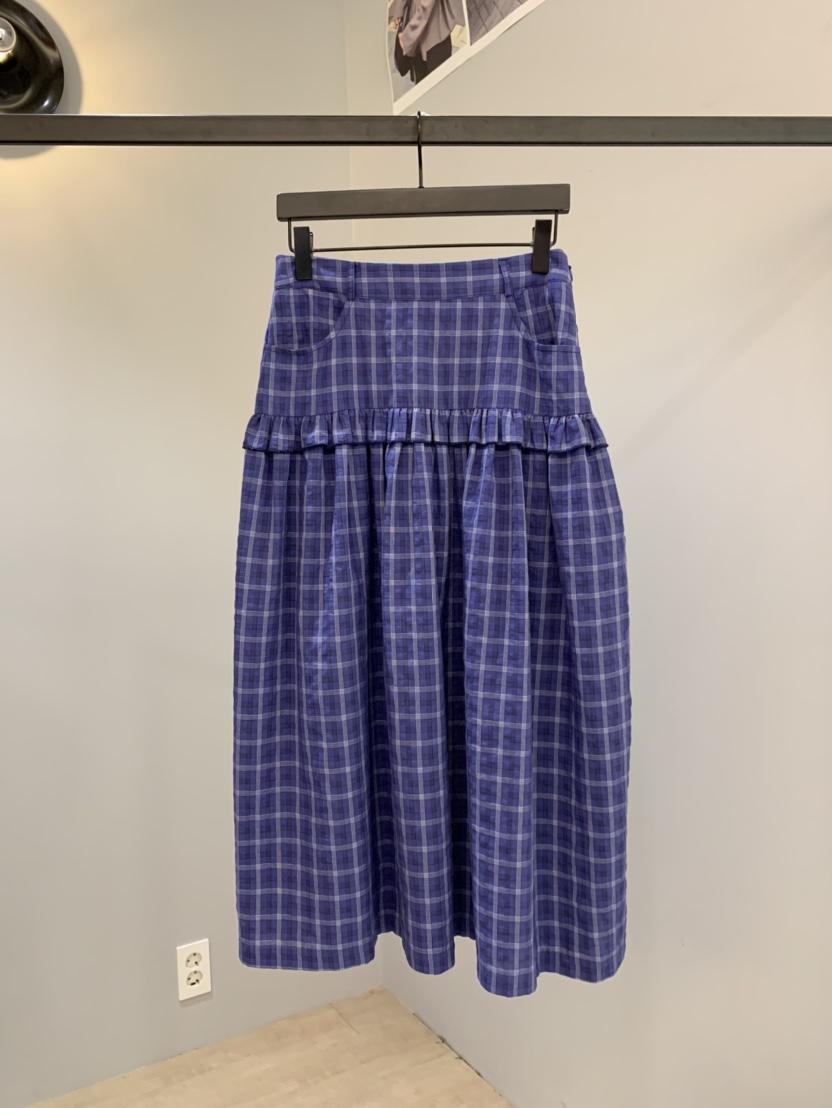 SOFTNESS東大門㊣直郵女士新品真品半身裙中短裙荷葉邊格紋Softness/Cosmic半身裙/中短裙