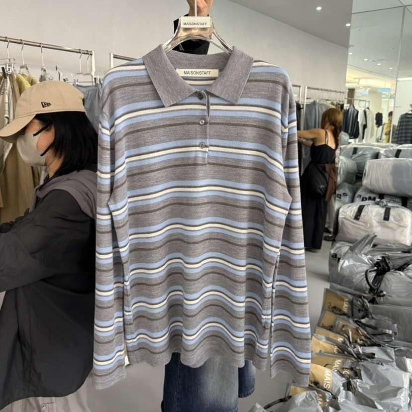 DOUBLE STANDARD/LE SMOKING/MAISONSTAFF韓國代購㊣女裝新品推薦長袖T恤MAISONSTAFF長袖T恤