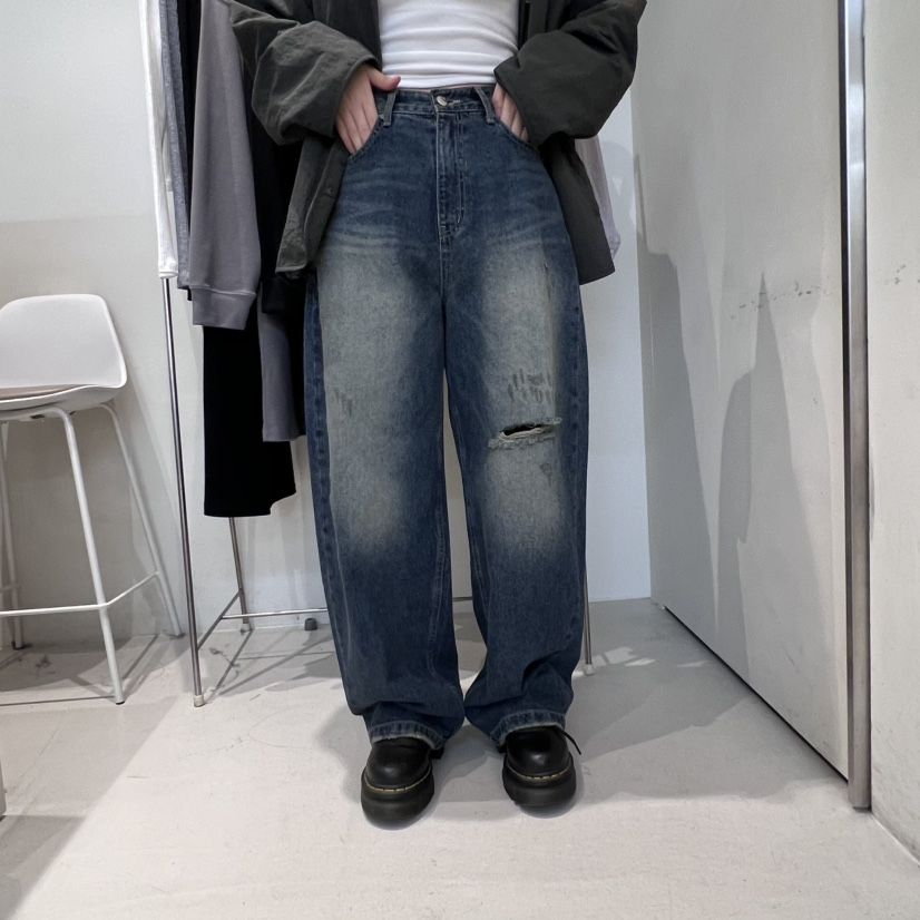 OUTRENE韓國代購㊣女裝新款真品推薦熱賣職業25秋冬休閑牛仔褲OUTRENE牛仔褲