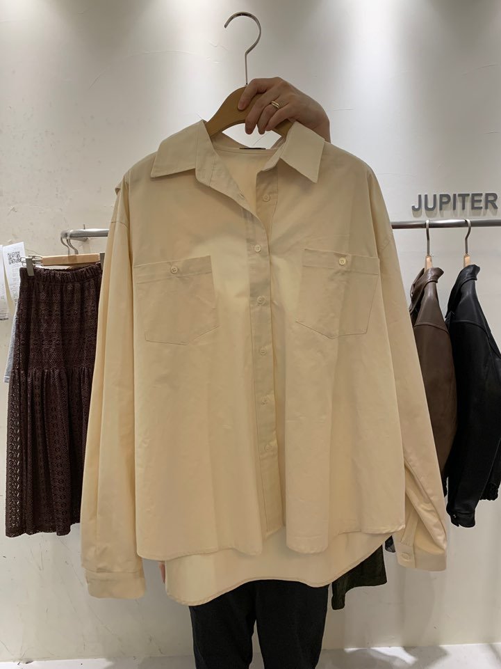 JUPITER東大門㊣代購女裝新款熱賣25秋冬職業休閑襯衫蕾絲衫JUPITER襯衫/蕾絲衫