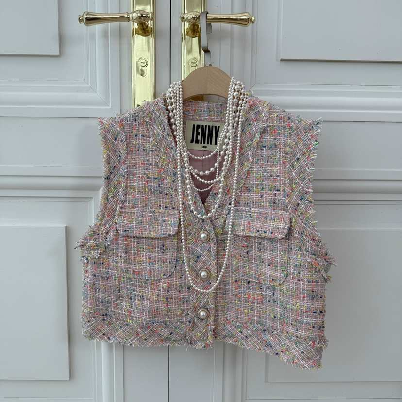 JENNY 1976東大門㊣實拍女裝新品職業25秋冬馬甲不含飾品花呢JENNY 1976馬甲