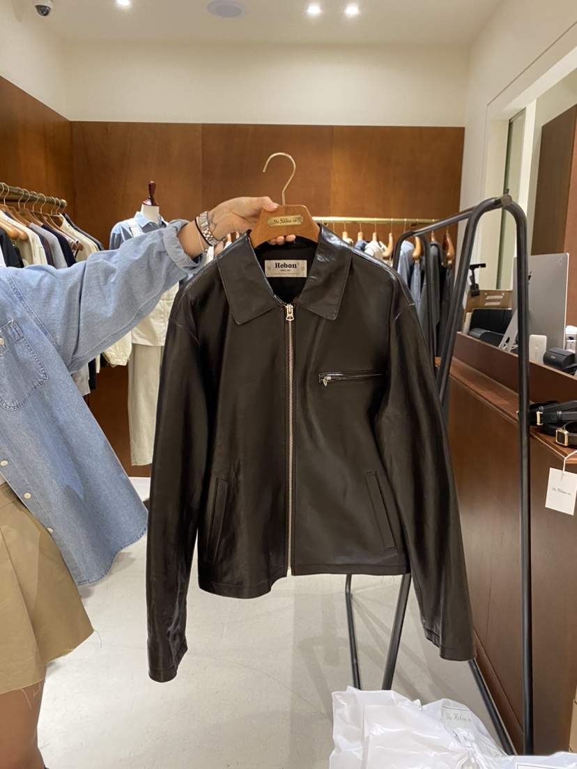 HEBON東大門㊣直郵女士新品時尚熱賣推薦25秋冬真品職業皮衣HEBON皮衣