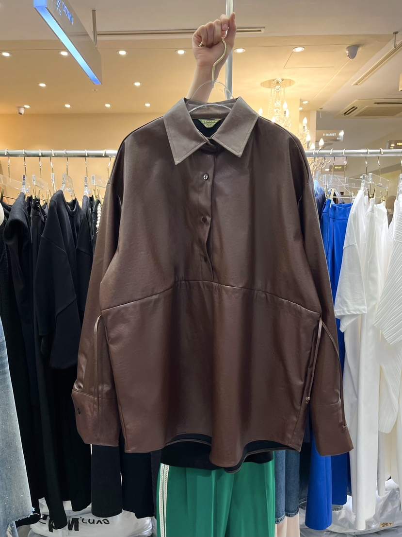 WORK SHOP韓國直郵㊣女裝新品休閑熱賣25秋冬襯衫蕾絲衫皮革Work_shop襯衫/蕾絲衫