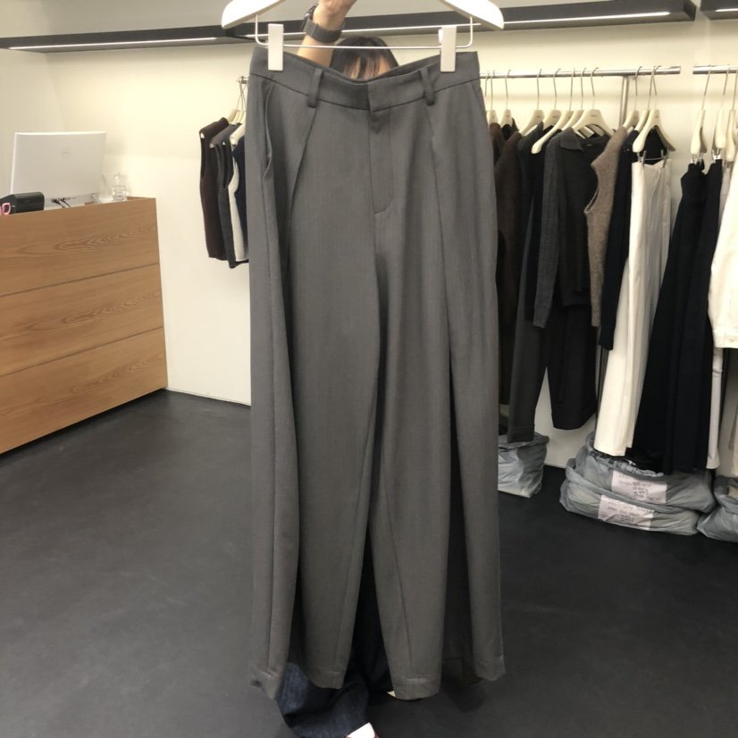 BANUL韓國代購㊣女裝新品25秋冬休閑時尚推薦休閑褲褶皺條紋BANUL休閑褲