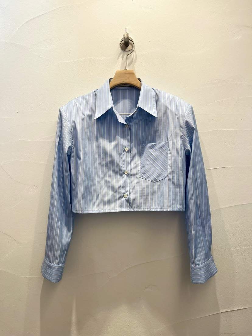 BROWN PAPER-S東大門㊣實拍女裝新品25秋冬襯衫蕾絲衫短款BROWN PAPER襯衫/蕾絲衫