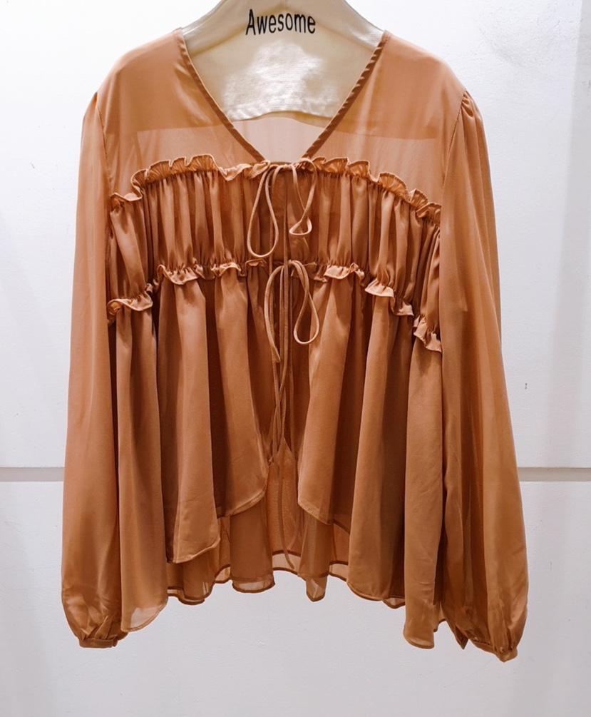 AWESOME-P韓國直郵㊣女裝新品25秋冬職業熱賣人氣襯衫蕾絲衫AWESOME-P襯衫/蕾絲衫