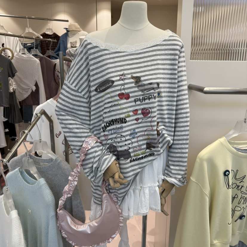 MIMME韓國代購㊣女裝新品時尚25秋冬休閑熱賣職業推薦長袖T恤MIMME長袖T恤